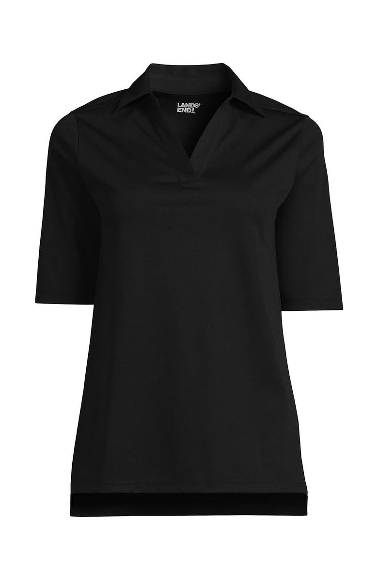 Lands' End Performance Pique Polo, Alternate, color, Black