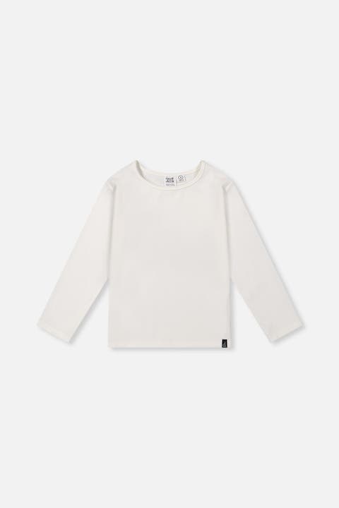 Brushed Rib Crew Neck Long Sleeve Top