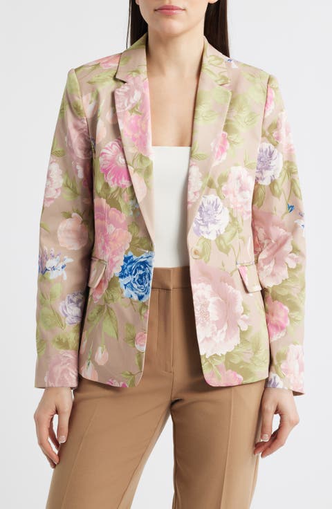 Floral Sateen Blazer (Petite)