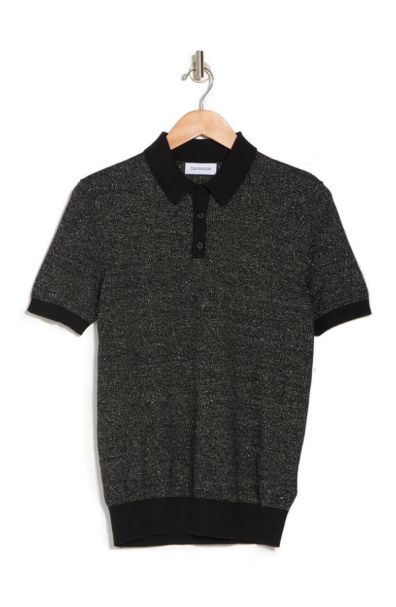 Calvin Klein Short Sleeve Heathered Polo, Alternate, color,