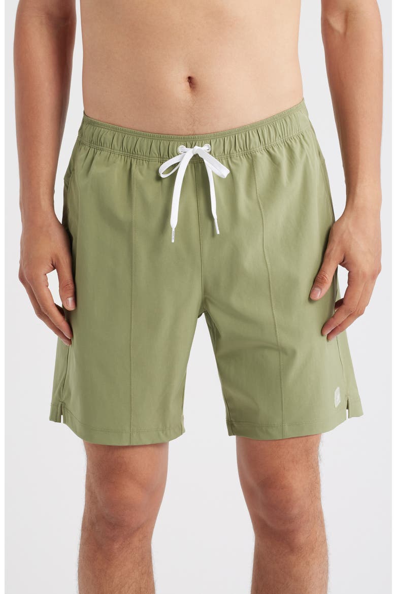R&R 7.5-Inch Swim Trunks, Main, color, GREEN SAGE