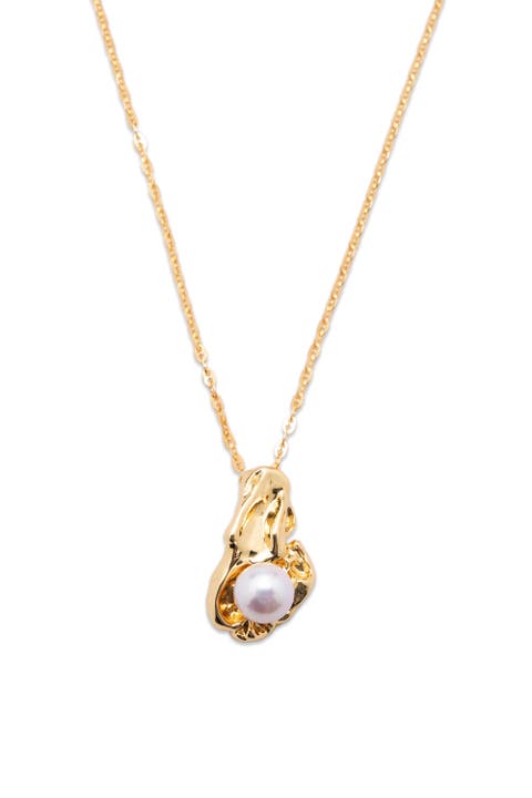 Nyla Molten Freshwater Pearl Pendant Necklace