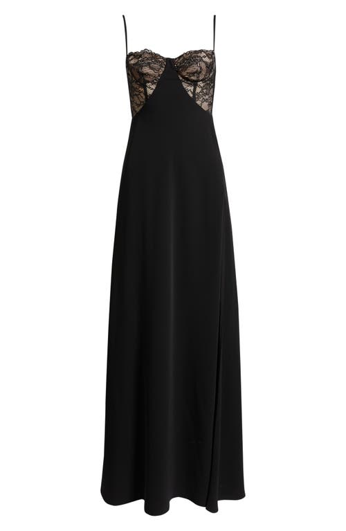 Black Halo Coressa Underwire Lace Inset Gown In Black