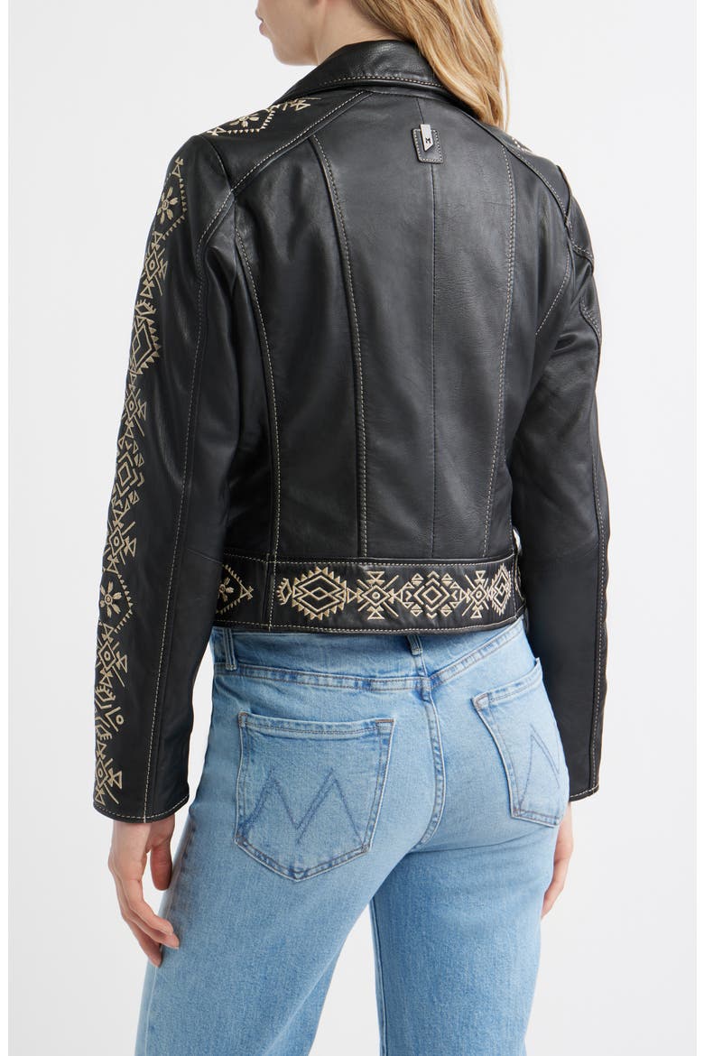 Cora Leather Jacket, Alternate, color, BLACK