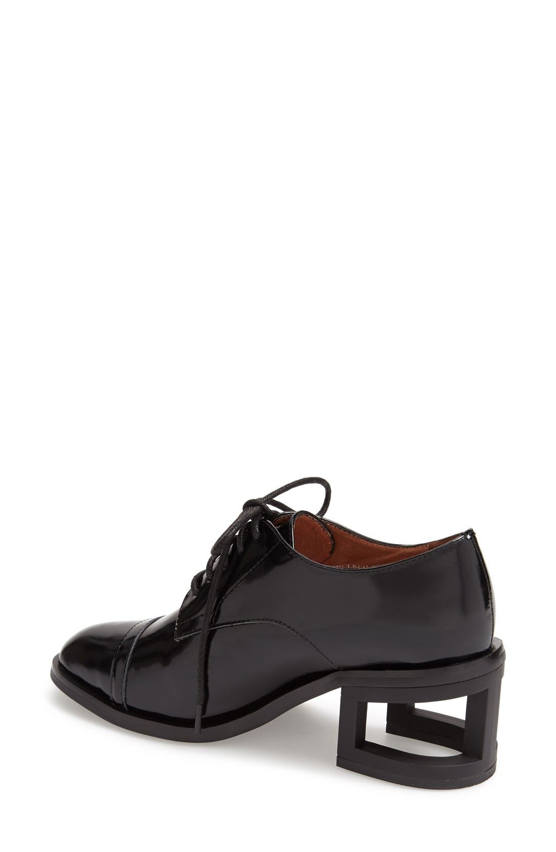 'Sheldon' Leather Oxford, Alternate, color, BLACK