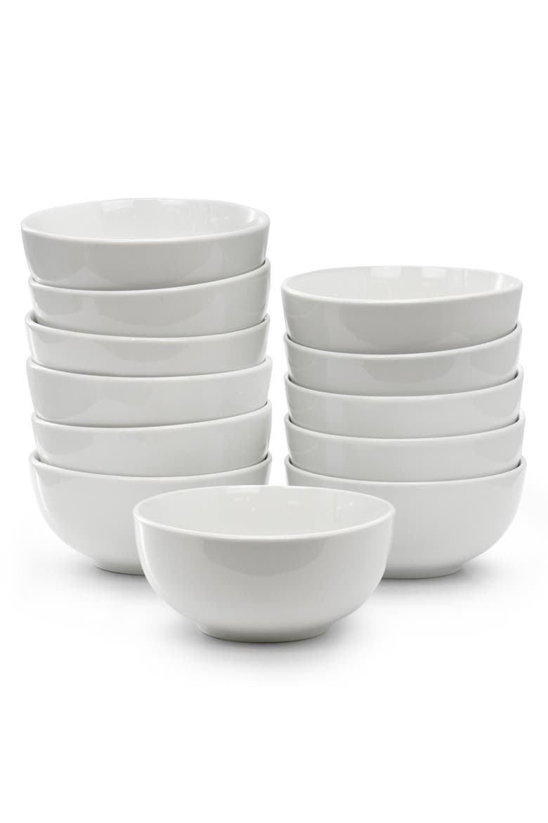 Professional Kitchen 12 Piece Porcelain Bowl Set, Main, color, White