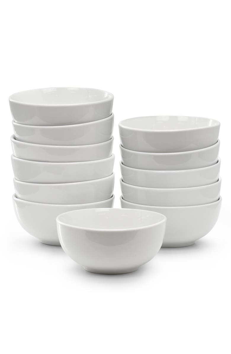 Elama Professional Kitchen 12 Piece Porcelain Bowl Set, Main, color, White