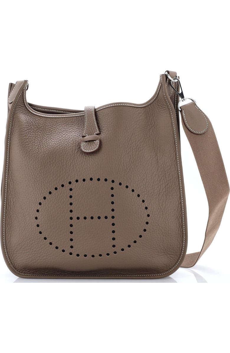 Pre-Owned Hermes Evelyne Bag Gen III Clemence PM, Main, color, Etoupe