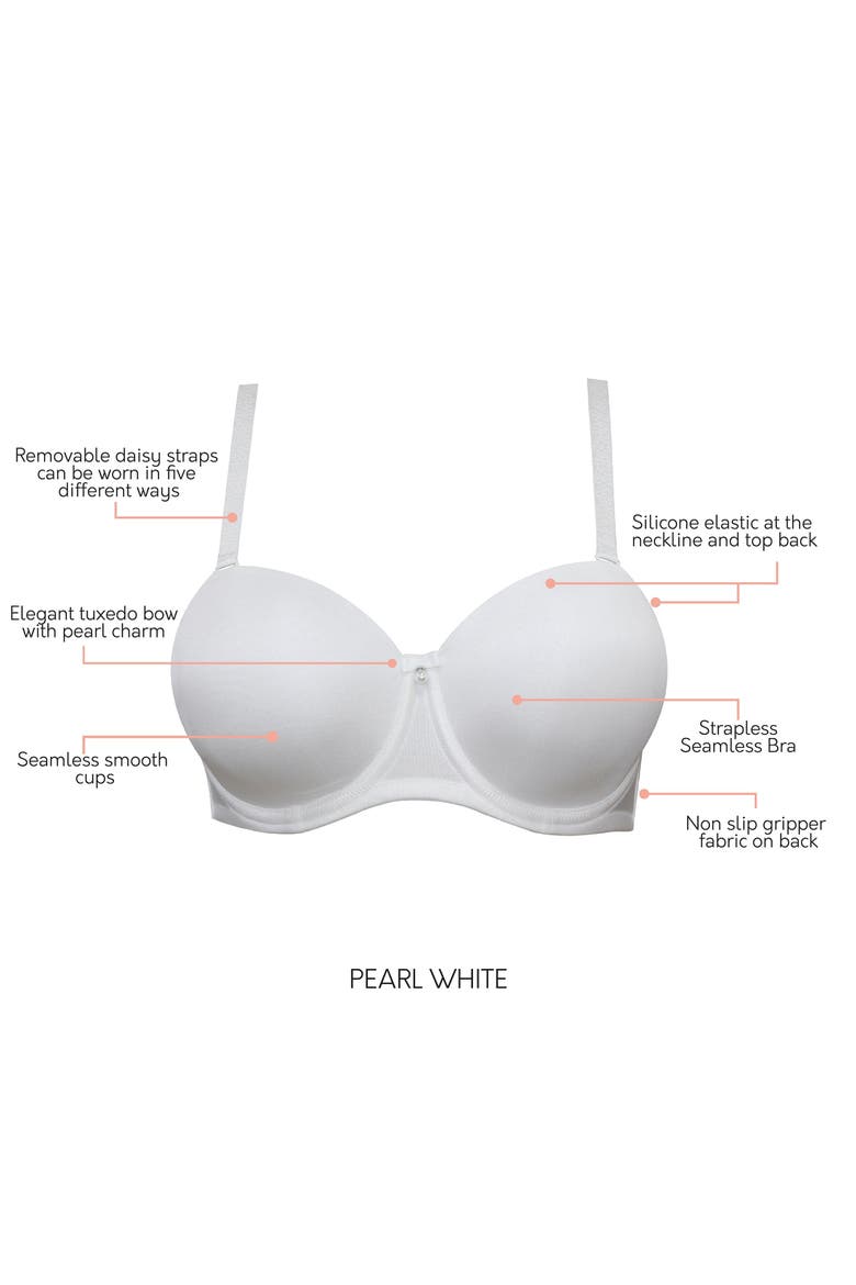 Elise Strapless Bra, Alternate, color, Pearl White