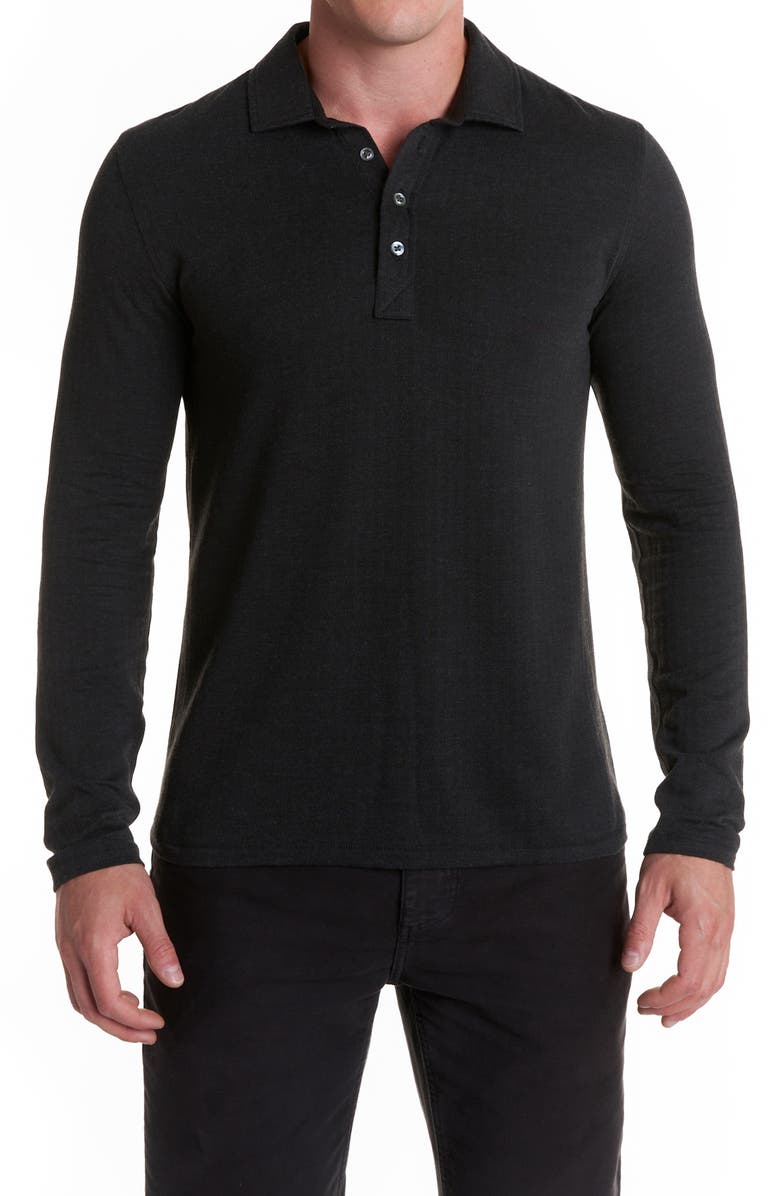 Billy Reid Long Sleeve Cotton Blend Knit Polo, Main, color,