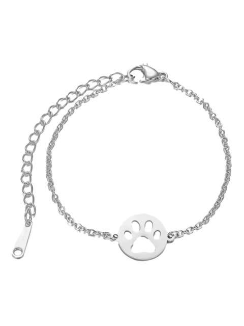 LoveyPaws Link Charm Paw Print  Bracelet