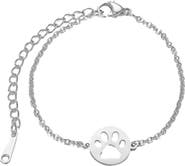 DLORIA LoveyPaws Link Charm Paw Print Bracelet