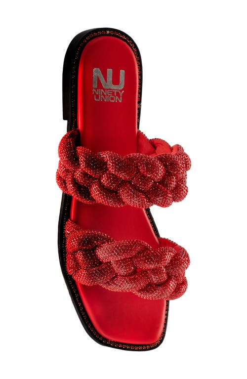 Ninety Union Sunrise Braided Slide Sandal In Red