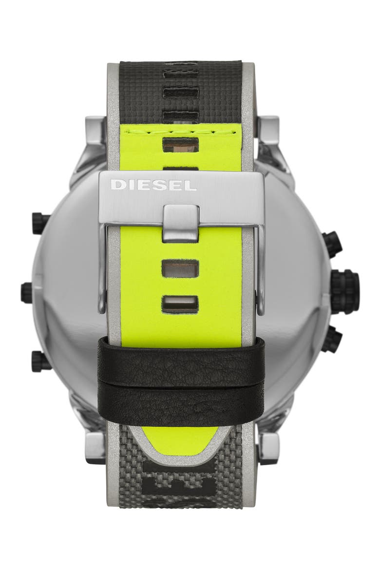 Mr. Daddy 2.0 Chronograph Quartz Nylon Strap Watch, 57mm, Alternate, color, SILVER