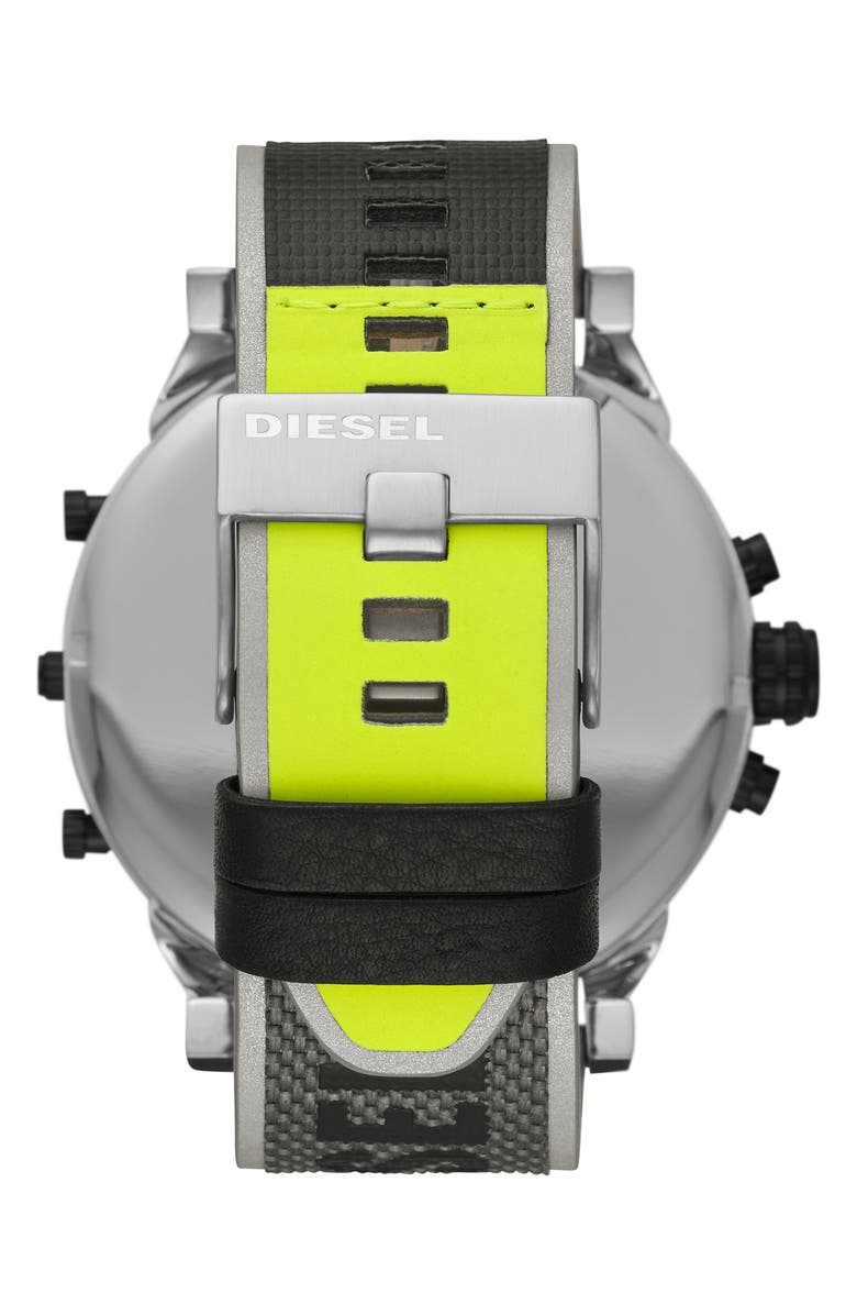DIESEL<sup>®</sup> Mr. Daddy 2.0 Chronograph Quartz Nylon Strap Watch, 57mm, Alternate, color, Silver
