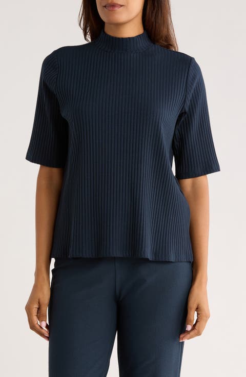 Mock Neck Rib Top