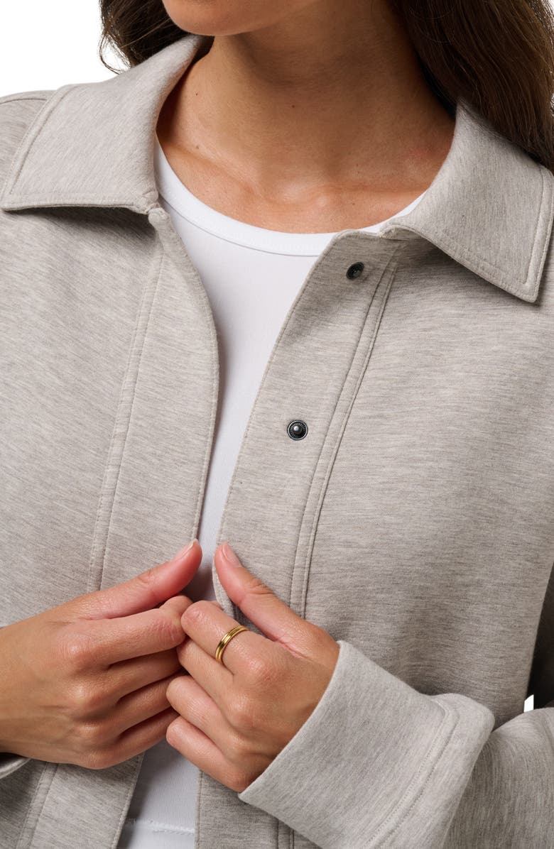 TravisMathew Cloudscape Button-Up Jacket, Alternate, color, Heather Savannah Tan