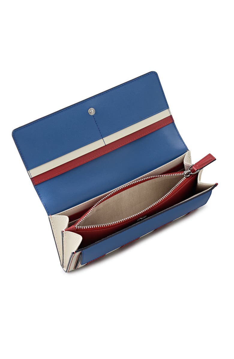 Radley Fireworks And Stripes Large Flapover Wallet, Alternate, color, Cobalt