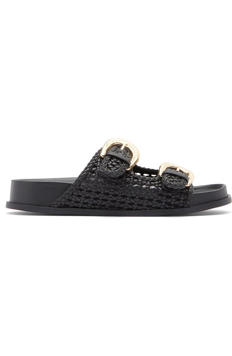 Dolce Vita Sensa Woven Double Strap Slide Sandal, Alternate, color, Black Stella