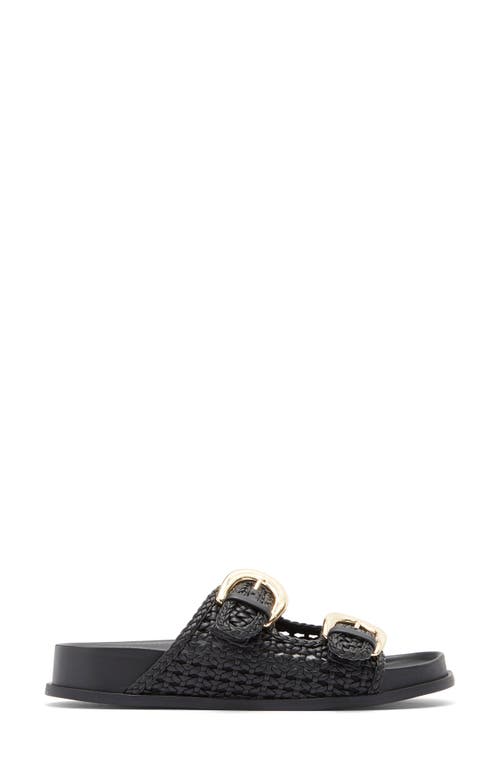 Dolce Vita Sensa Woven Double Strap Slide Sandal In Black Stella