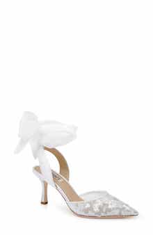 Badgley Mischka Bridal Blaze II Ankle Tie Pointed Toe Pump