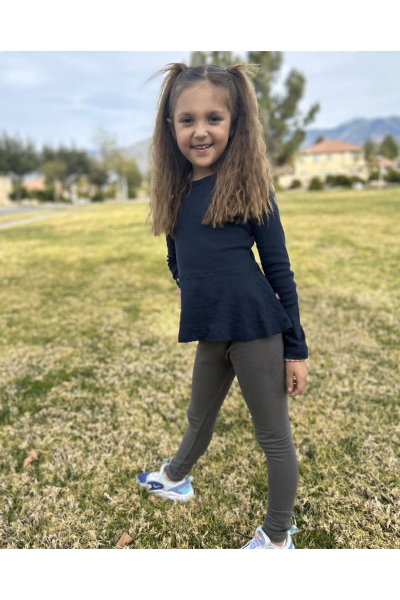 Girls Soft Cotton Long Sleeve Peplum Tee, Alternate, color, Elf Green
