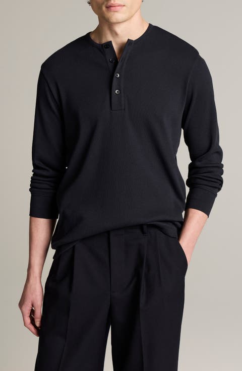 Ribbed Long Sleeve Henley