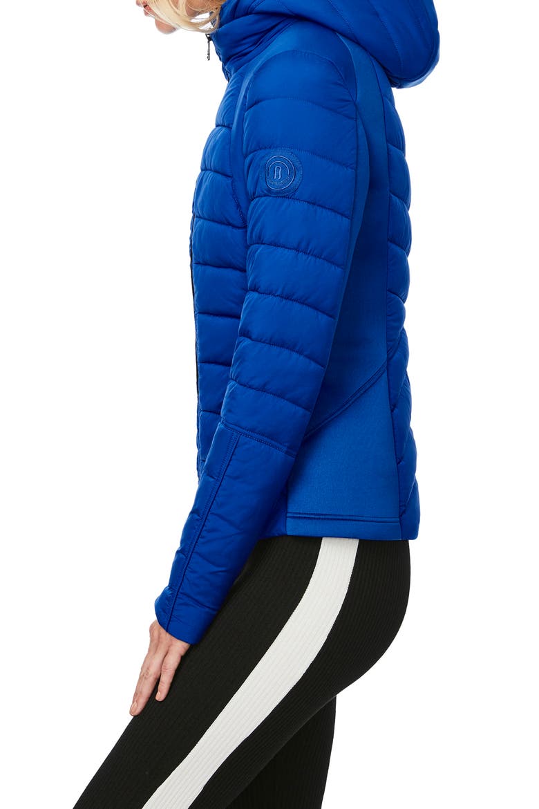 Hooded Quilted Water Repellent Jacket, Alternate, color, COBALT