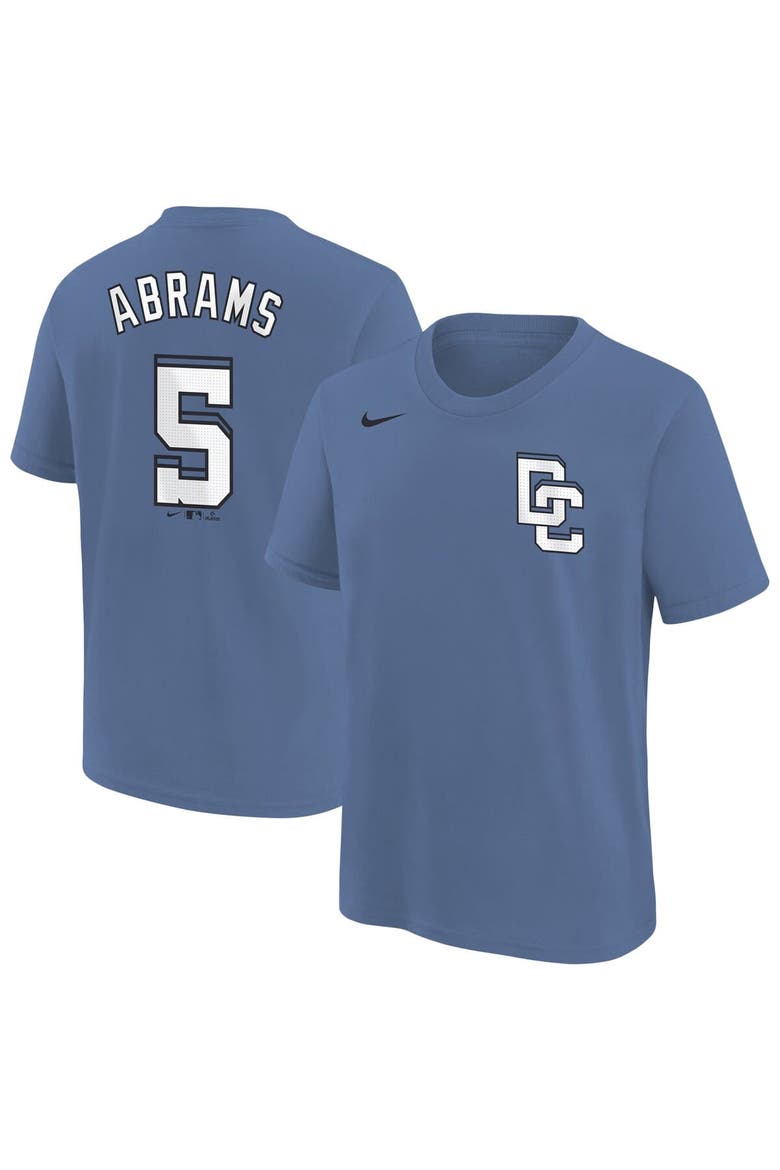 Youth Nike CJ Abrams Blue Washington Nationals Fuse City Connect Name & Number T-Shirt, Alternate, color, Blue