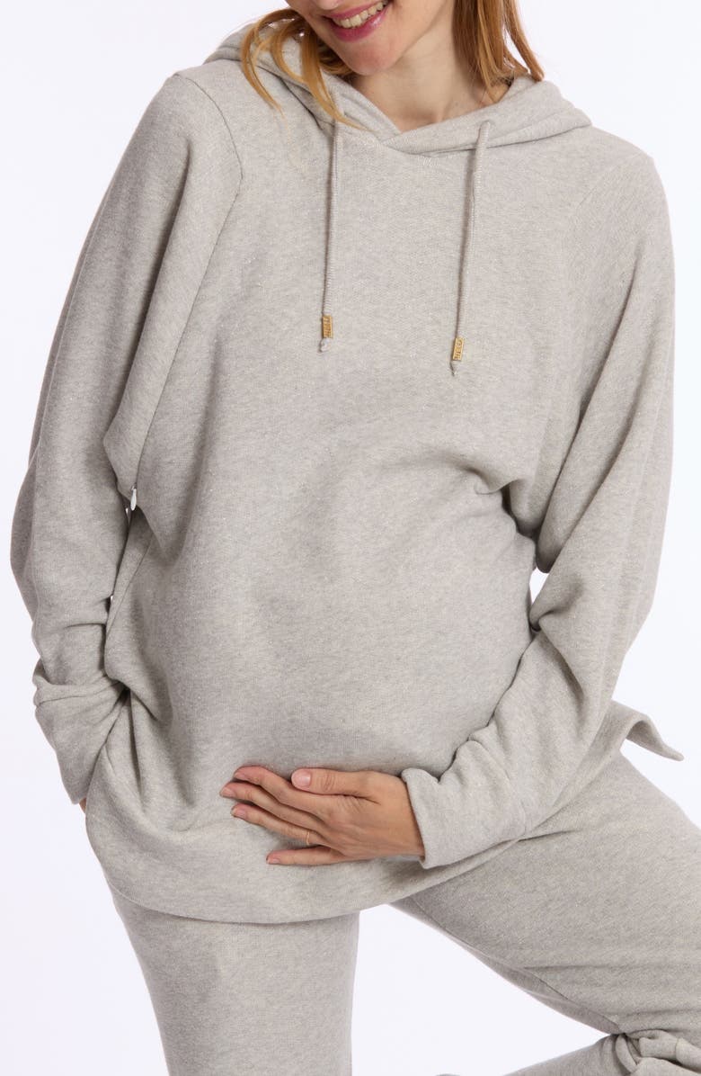 Cache Coeur Maternity and Nursing Hoodie, Alternate, color, Grey