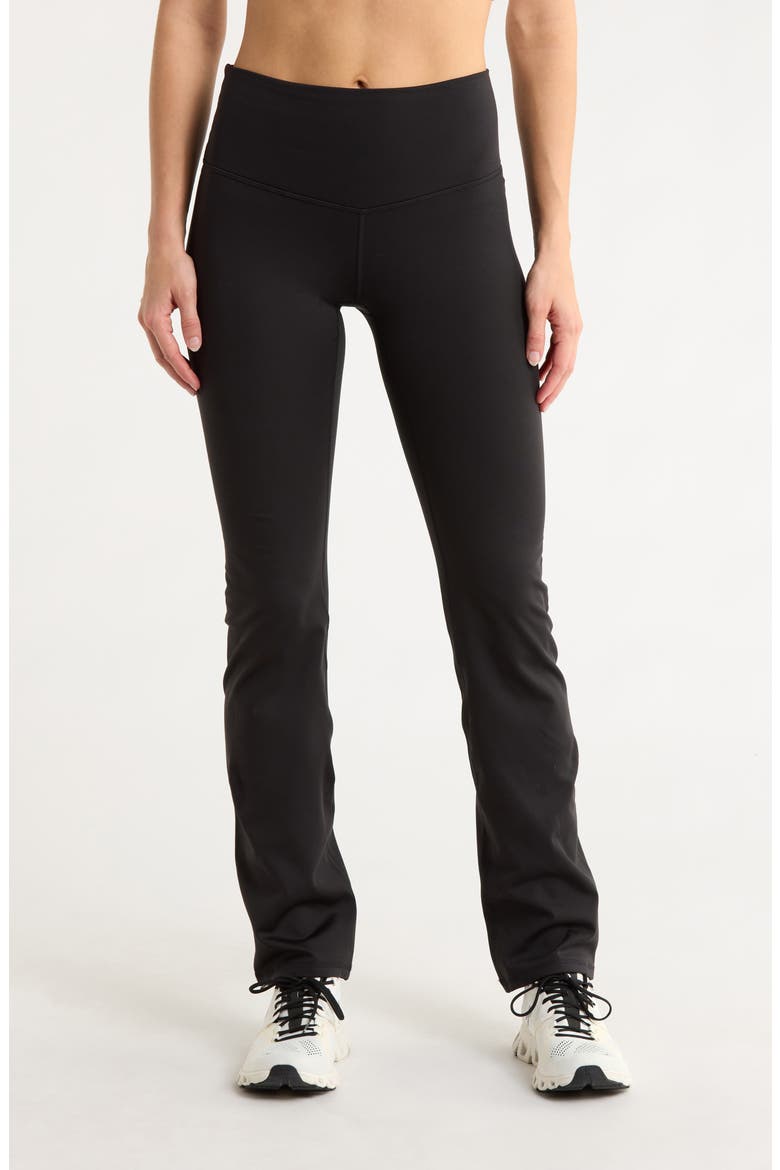 Fleece Lined Bootcut Leggings, Main, color, BLACK