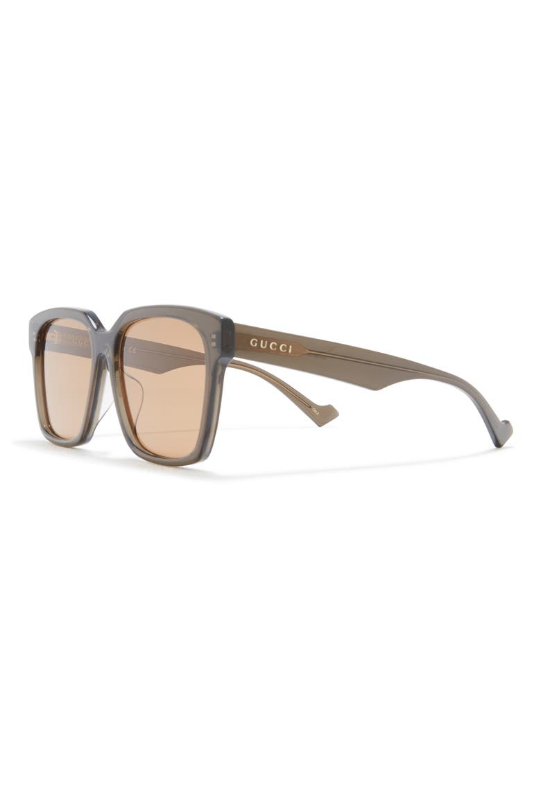 57mm Square Sunglasses, Alternate, color, BROWN