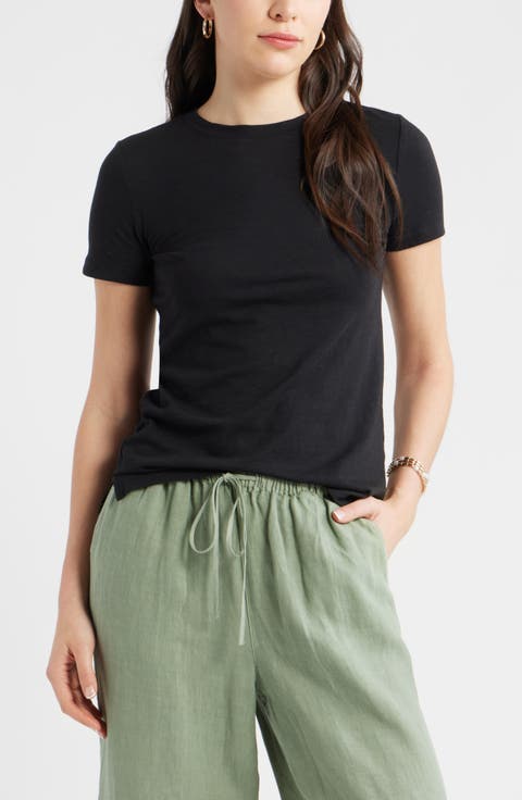 Cotton Blend Crewneck T-Shirt