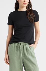 Caslon® Cotton Blend Crewneck T-Shirt