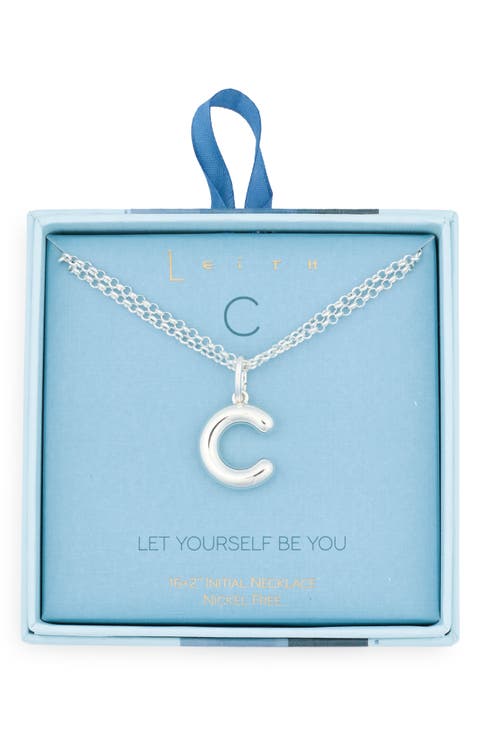 Lowercase Initial Bubble Pendant Necklace