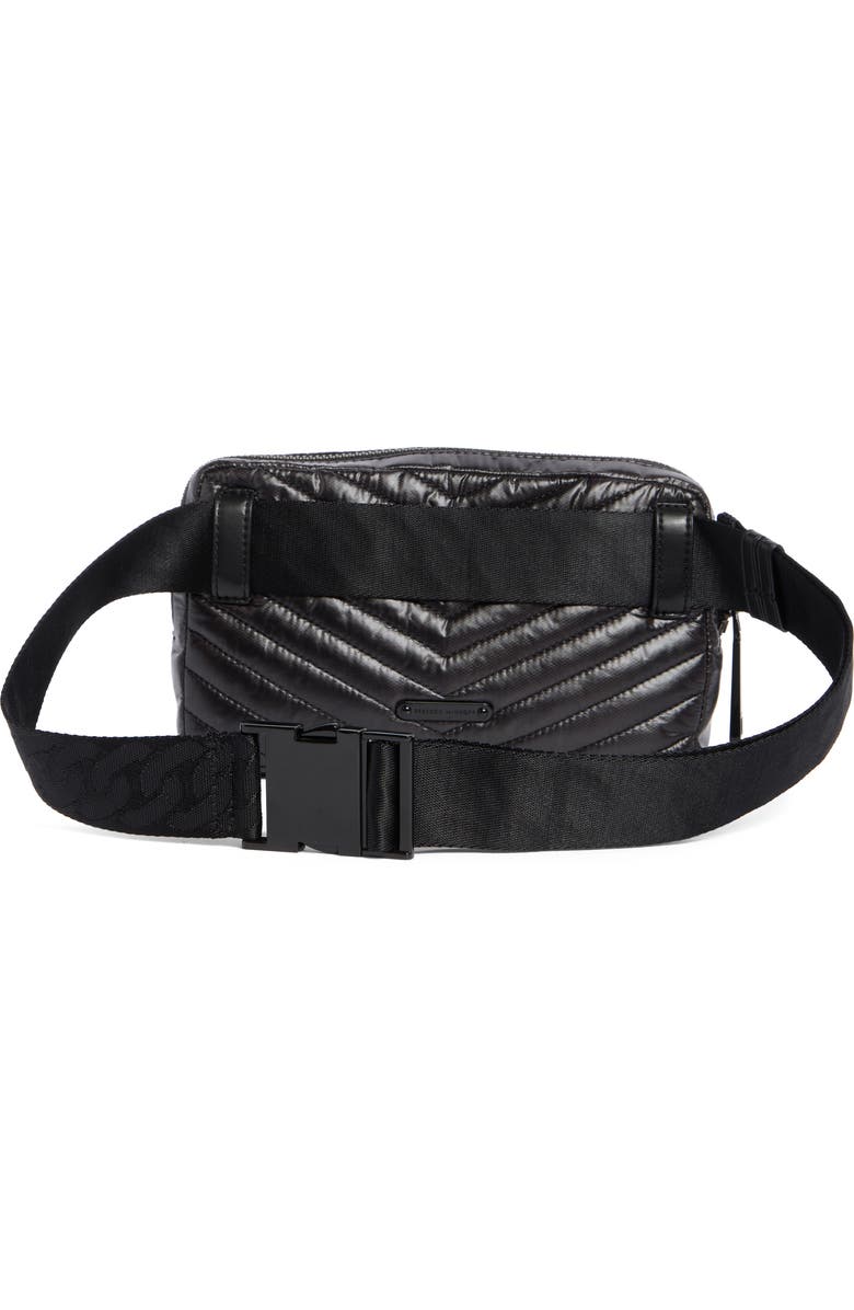 Rebecca Minkoff Edie Quilted Nylon Belt Bag, Alternate, color, Black