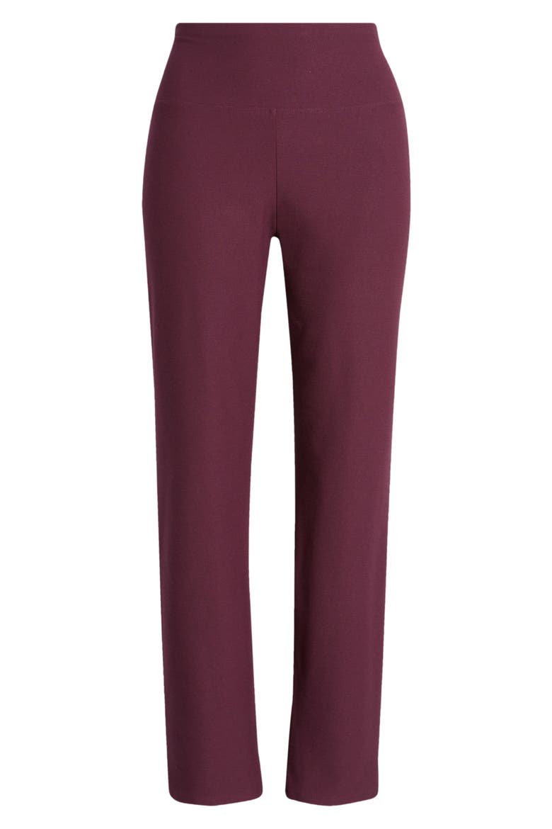 High Waist Slim Crepe Ankle Pants, Alternate, color, BLACKBERRY