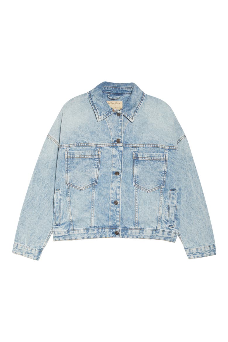 We The Free Opal Swing Denim Trucker Jacket, Alternate, color, OCEAN NIGHT