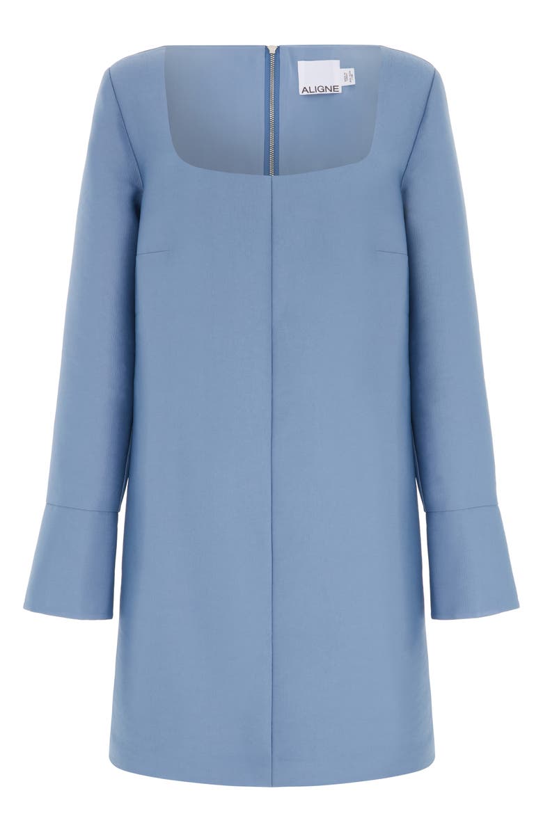 ALIGNE Carmel Long Sleeve Satin Minidress, Alternate, color, Steel Blue