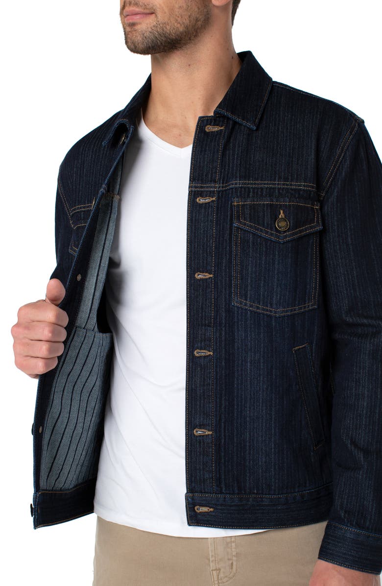 Liverpool Los Angeles Herringbone Denim Trucker Jacket, Alternate, color, 