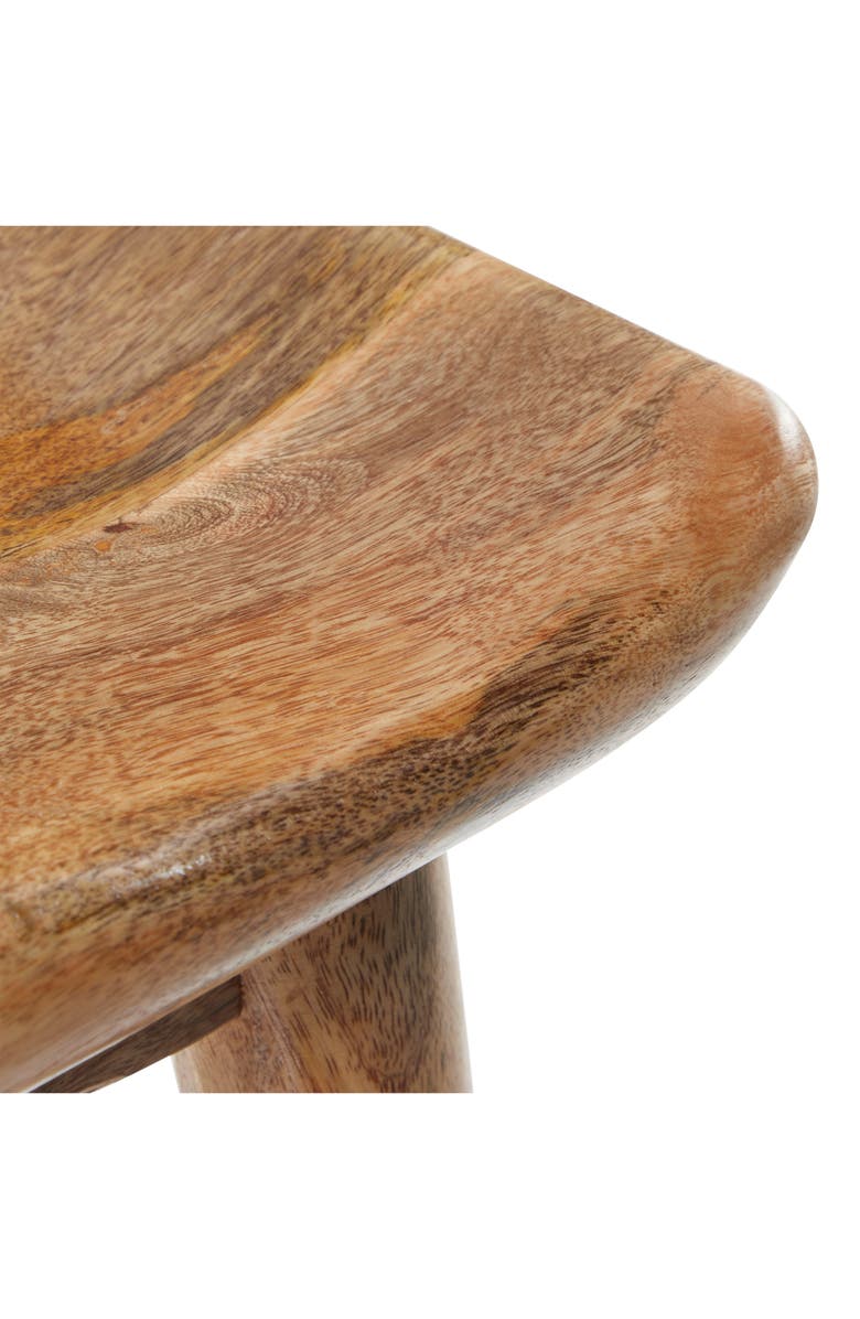 GINGER BIRCH STUDIO Brown Wood Counter Stool with Footrest, Alternate, color, 