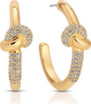 Ettika Knot Pavé Hoop Earrings