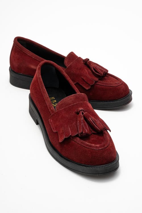 Forever & Always Shoes Milly Leather Tassel Loafer In Burgundy