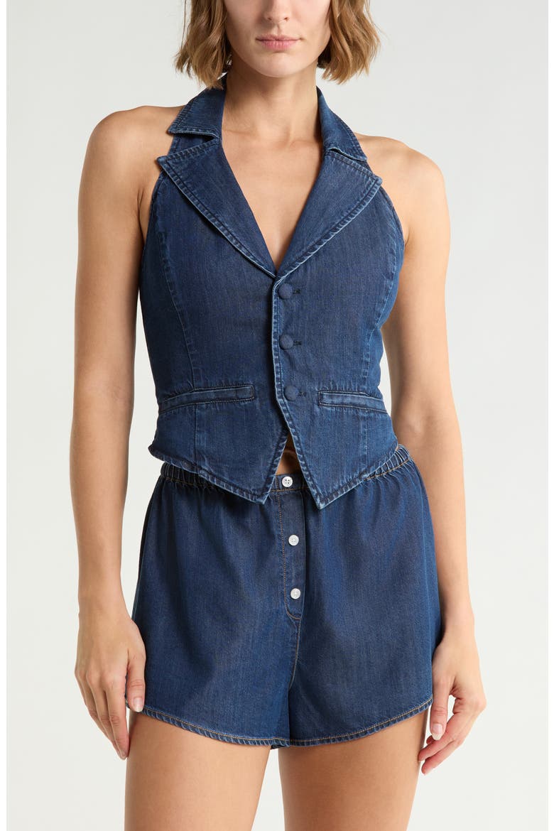 Denim Halter Vest, Main, color, INDIGO1187