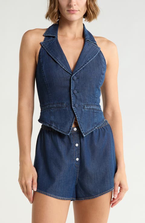 Denim Halter Vest