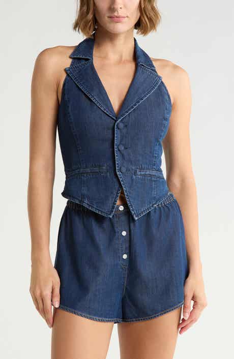 Denim Halter Vest
