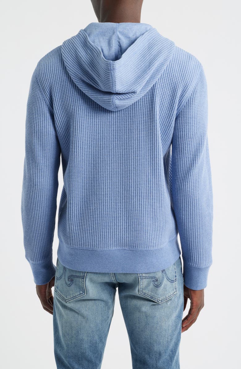 Rails Kenton Waffle Knit Zip-Up Hoodie, Alternate, color, Blue Heather
