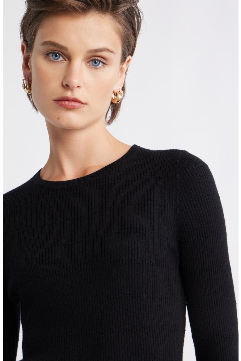 Wool Blend Skinny Sweater, Alternate, color, BLACK