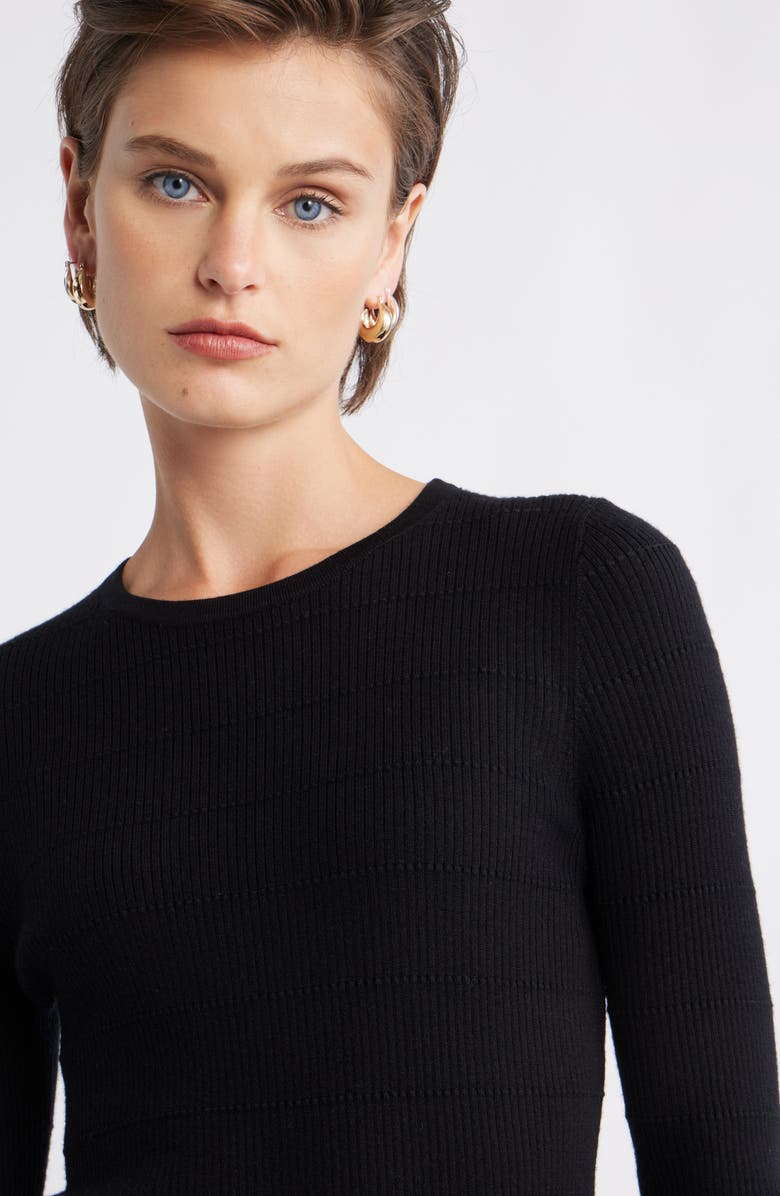 Nordstrom Wool Blend Skinny Sweater, Alternate, color, Black