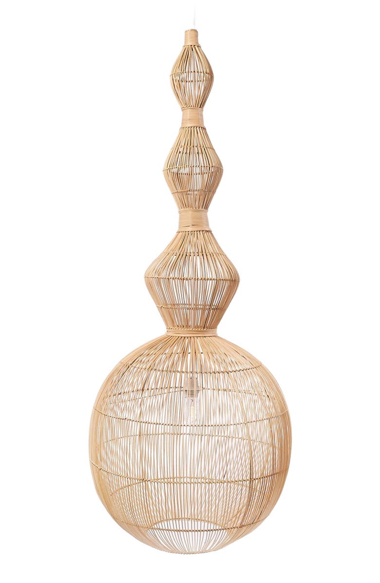 The Artisan & Company Serene Rattan Pendant Ceiling Light 62"H x 22"D, Alternate, color, 